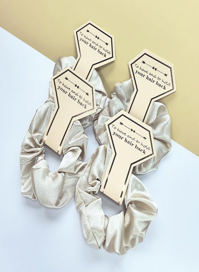 ZARSIO 10 PACK Bridesmaid Scrunchies Bridesmaid Proposal Gifts Elastics Hair Ties Bachelorette Party Favors (Champagne) - Image 2